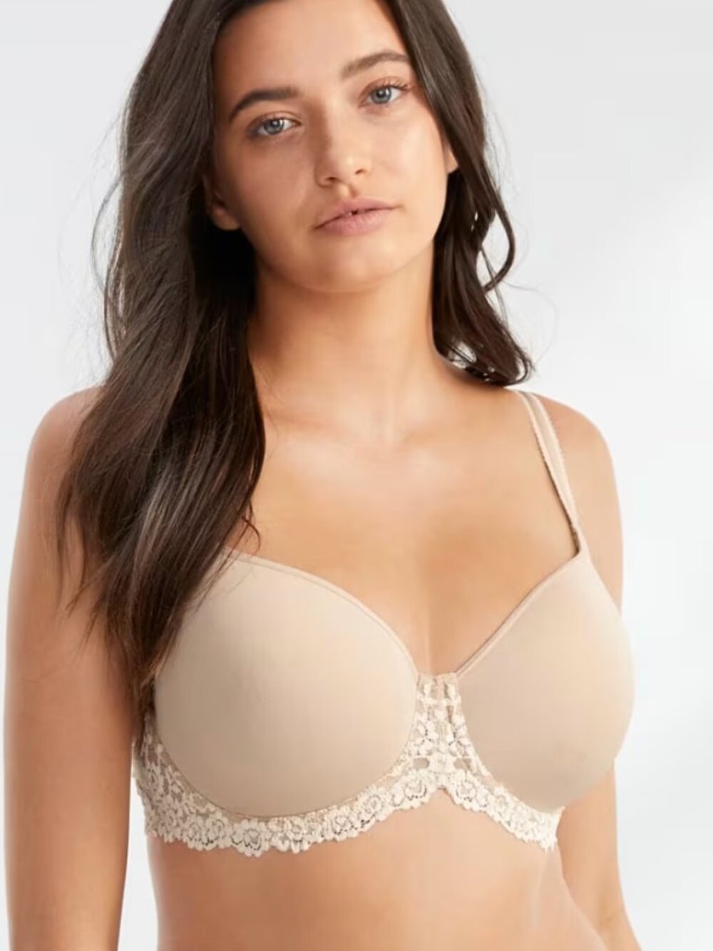 Wacoal 853191 Embrace Floral Lace Adjustable T-Shirt Bra 34DD Beige